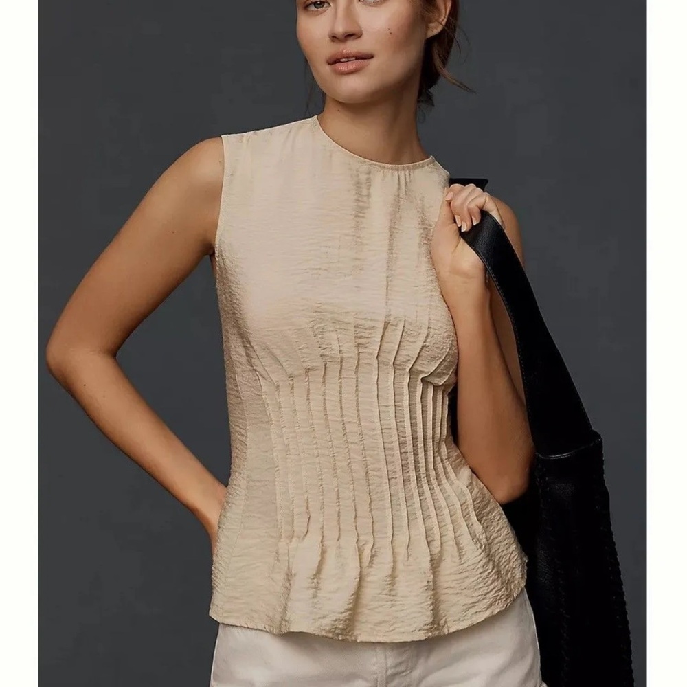 NWT Anthropologie The Della Pleated Top - Picture 1 of 3
